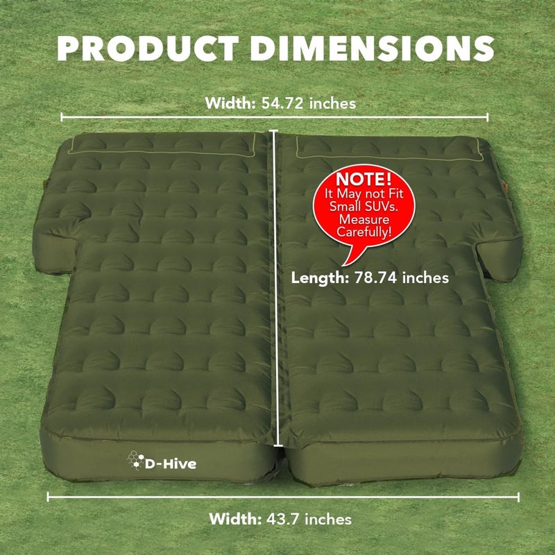 Hive Unbeatable Durability SUV Air Mattress for Car Camping, Durable Extra Thick 300D Oxford Fabric, Quick Easy Set-Up w/Electric Pump, Car Bed Mattress, Forrest Green - Image 5